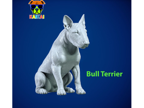 Bull Terrier Dog - Miniature Bull Terrier Dog - statue - 3D print Model do druku 3D