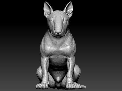 Bull Terrier Dog - Miniature Bull Terrier Dog - statue - 3D print Model do druku 3D
