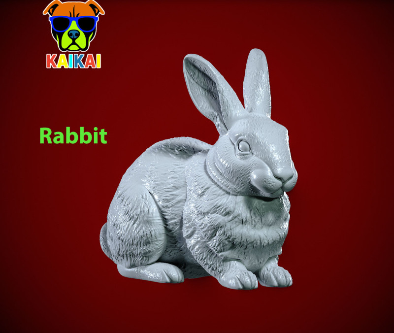 Rabbit rex model - statue - decor - 3D print Model do druku 3D .c4d .max .obj .3ds .fbx .stl .blend