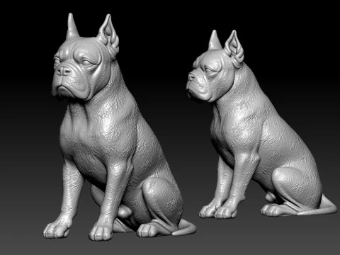 Deutscher boxer Dog - Boxer Tedesco Dog - statue - 3D print 3D Print Model