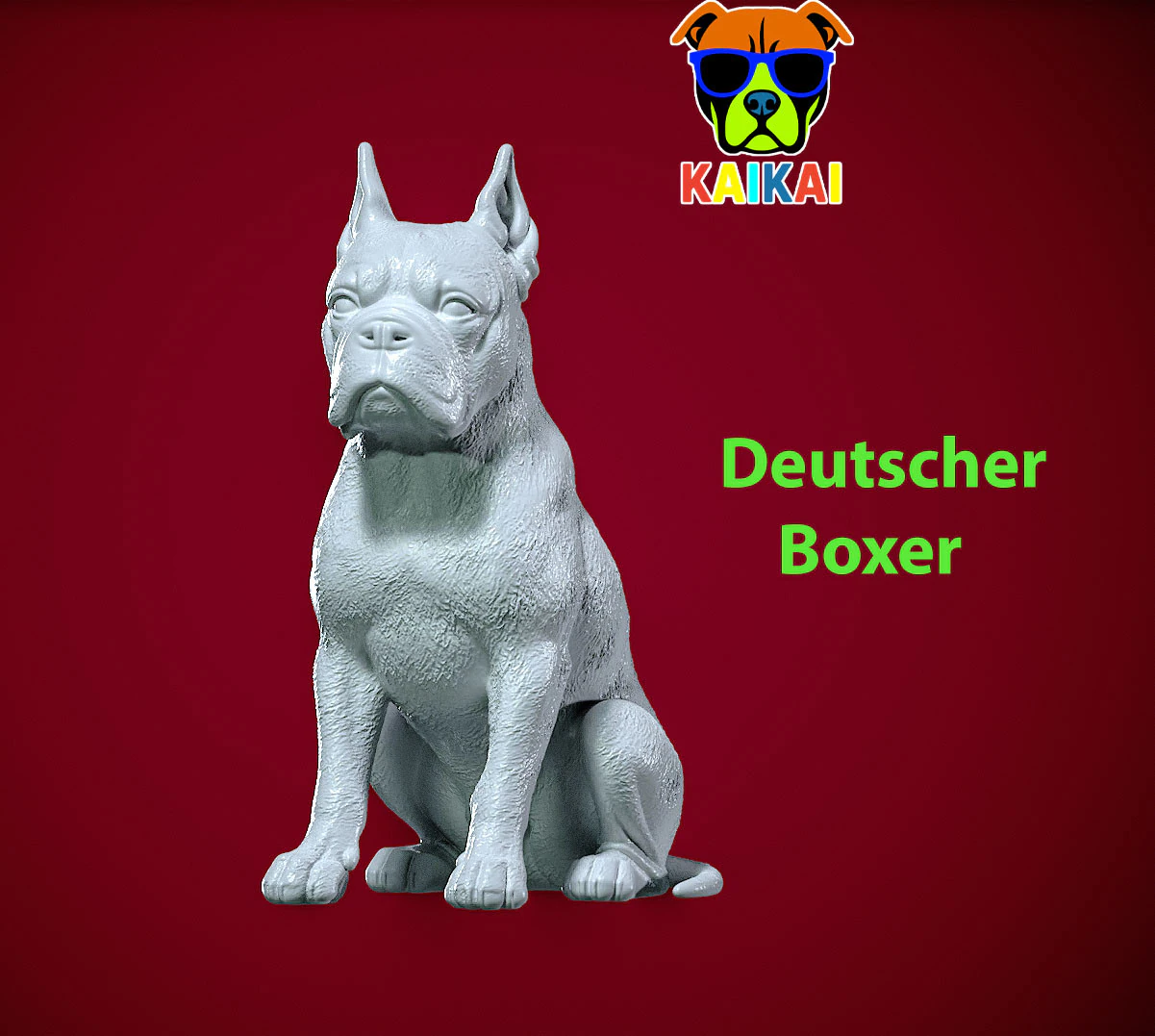 Deutscher boxer Dog - Boxer Tedesco Dog - statue - 3D print 3D Print Model .c4d .max .obj .3ds .fbx .stl .blend 