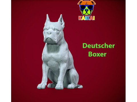 Deutscher boxer Dog - Boxer Tedesco Dog - statue - 3D print 3Dプリントモデル
