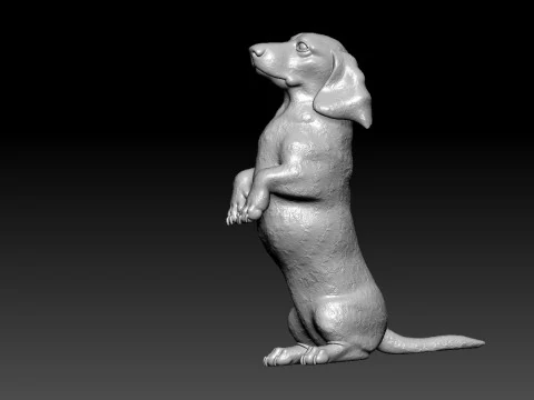 Dachshund Dog standing statue - Dachshund model - 3D print 3D Print Model