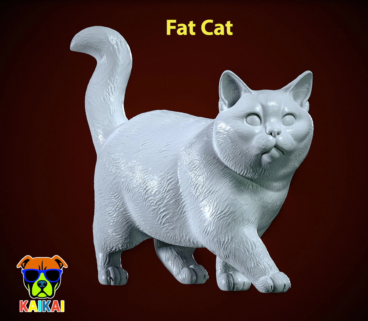 Cat fat model - cat statue - 3D print 3D Print Model .c4d .max .obj .3ds .fbx .stl .blend