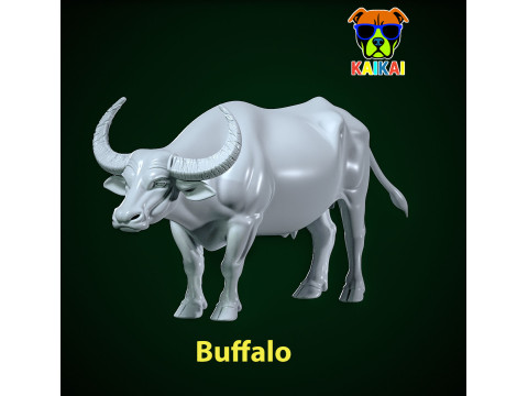 Buffalo model - water buffalo statue - 3D print 3D 打印模型