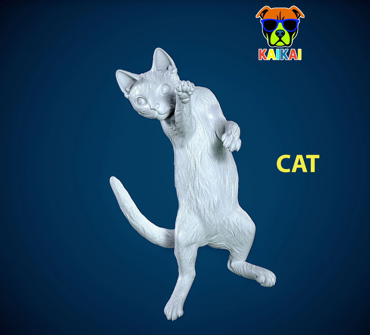 Jumping cat model - statue - 3D print 3D Print Model .c4d .max .obj .3ds .fbx .stl .blend 