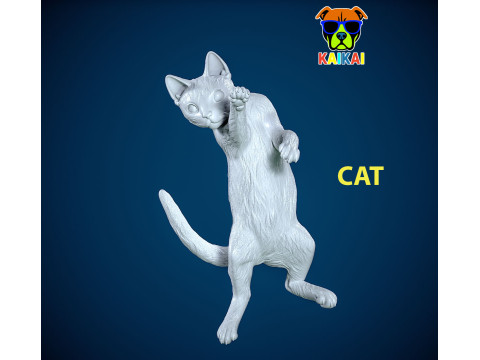 Jumping cat model - statue - 3D print Modelo de Impressão 3D