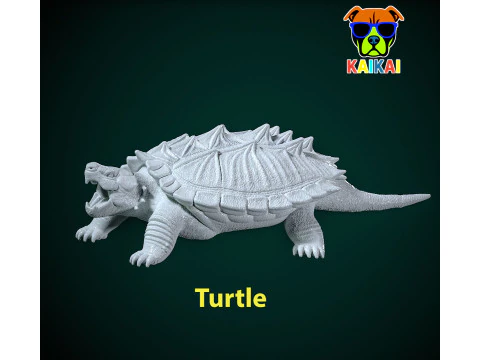 Timsah kaplumbağa modeli - kaplumbağa heykeli - 3D baskı 3D Baskı Modeli