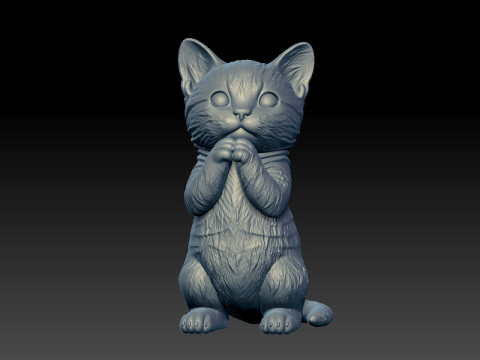 Kitten Cat model - Cat statue - decor - 3D print 3D 打印模型