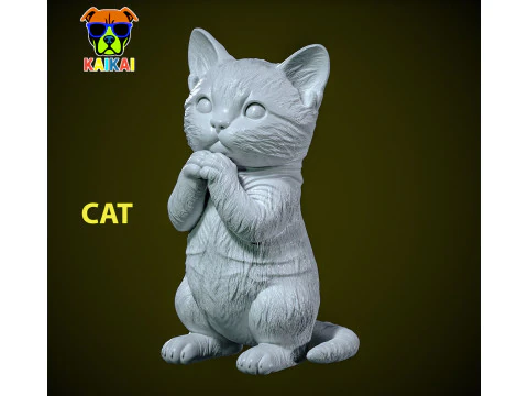 Kitten Cat model - Cat statue - decor - 3D print 3D Print Model