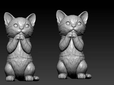 Kitten Cat model - Cat statue - decor - 3D print 3D Print Model