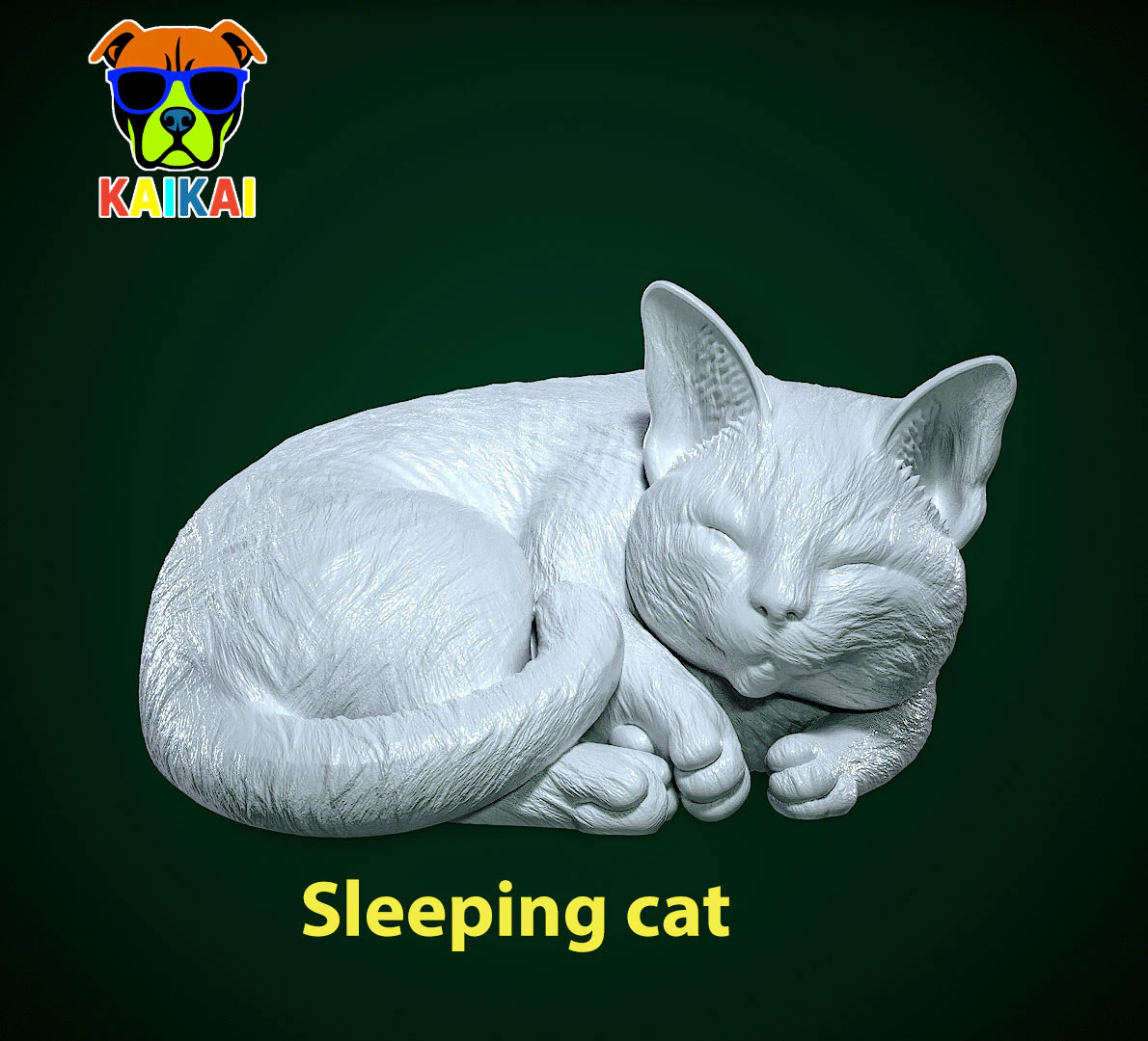 Cat sleeping model - cat statue - 3D print 3D Print Model .c4d .max .obj .3ds .fbx .stl .blend