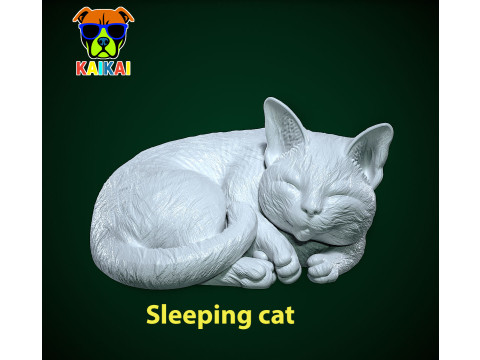 Cat sleeping model - cat statue - 3D print 3D 打印模型