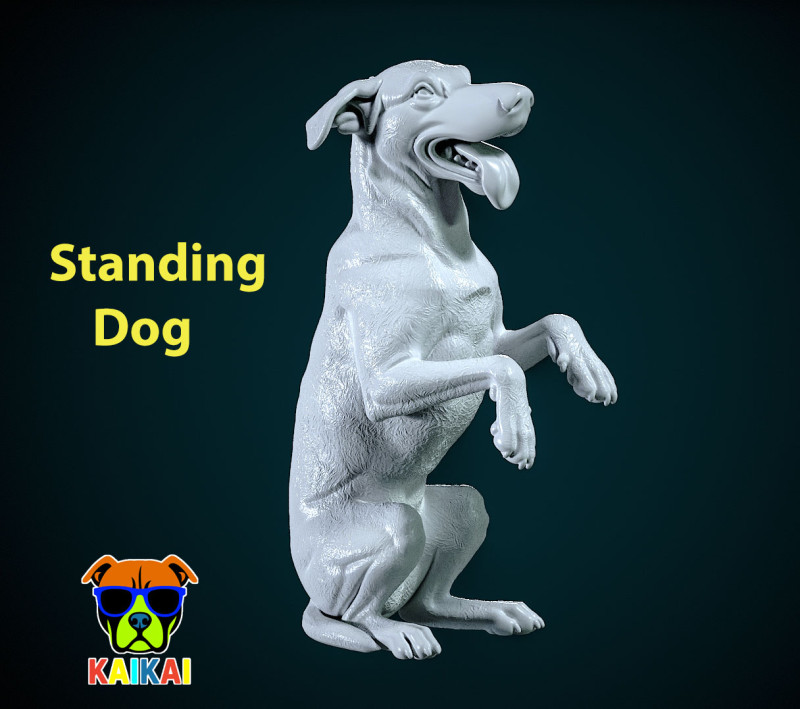 Dog sits and stands statue - Dog model - 3D print 3D Print Model .c4d .max .obj .3ds .fbx .stl .blend