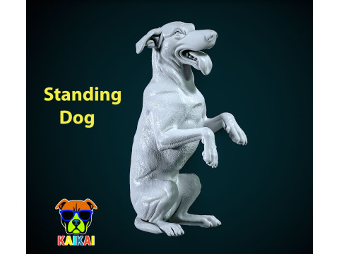 Dog sits and stands statue - Dog model - 3D print 3D Print Model