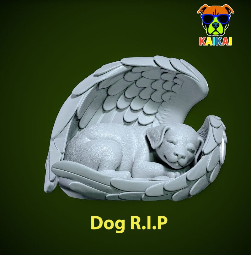 Angel Dog model - Statue Dog - 3D print 3D Print Model .c4d .max .obj .3ds .fbx .stl .blend