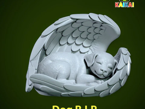 एंजल डॉग मॉडल - स्टैच्यू डॉग - 3डी प्रिंट 3D प्रिंट मॉडल