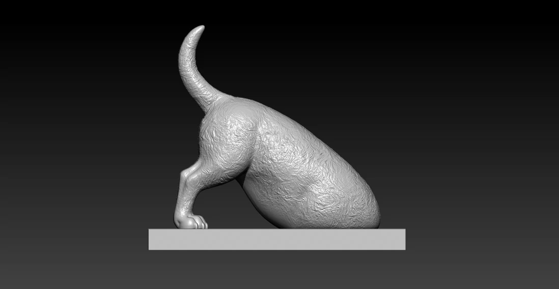 Gold digging dog model - Dog statue - 3D print 3D Print Model .c4d .max .obj .3ds .fbx .stl .blend 