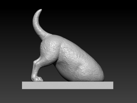 Gold digging dog model - Dog statue - 3D print 3D Print Model