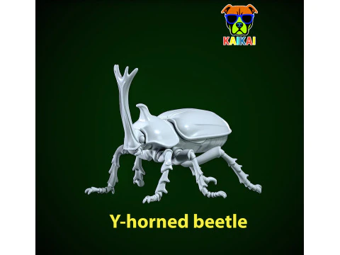 Patung kumbang bertanduk Y - model serangga - cetakan 3D Model Cetak 3D
