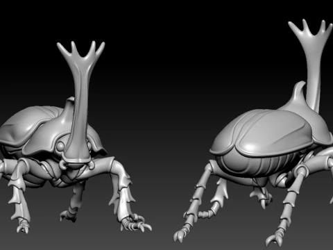 Y-horned beetle statue - insect model - 3D print 3D Print Model