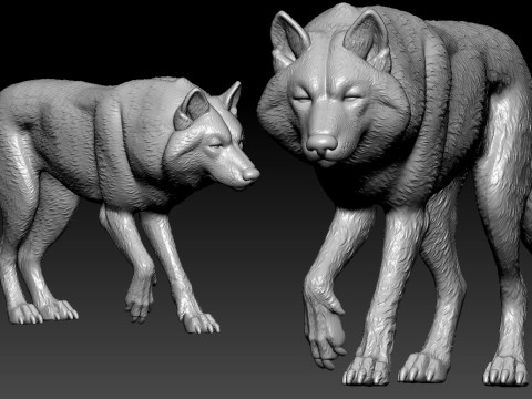 Gray wolf mode - wolf statue - decor - 3D print 3D Baskı Modeli