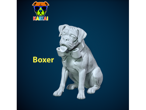 Boxer Dog statue - German Boxer dog model - 3D print 3D Print Model