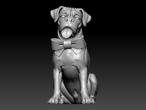Boxer Dog statue - German Boxer dog model - 3D print 3D Принт Модель