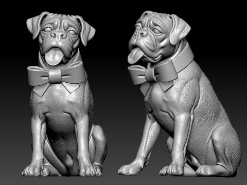 Boxer Dog statue - German Boxer dog model - 3D print 3D Принт Модель
