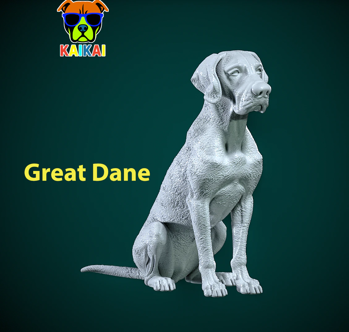 Great Dane dog model - German Mastiff dog statue - 3D print 3D Print Model .c4d .max .obj .3ds .fbx .stl .blend