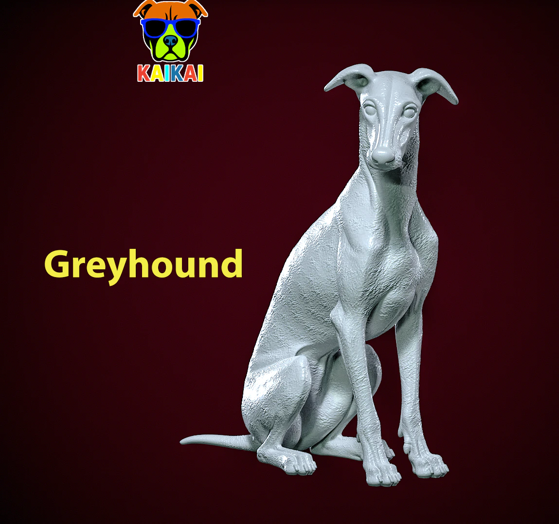 Greyhound breed - Dog greyhound racing model - 3D print 3D Print Model .c4d .max .obj .3ds .fbx .stl .blend 