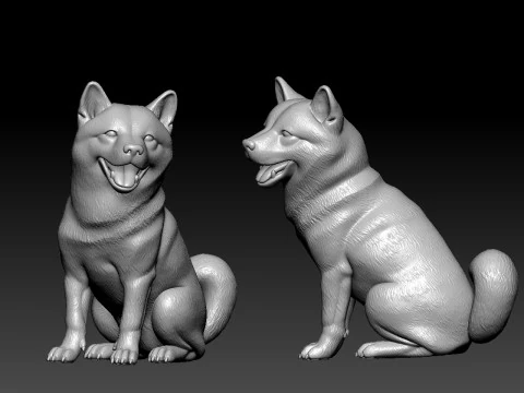 Shiba Inu model - Japanese small dog breed - 3D print 3D Print Model