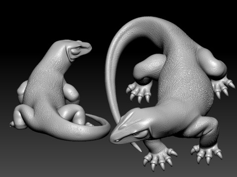 Komodo dragon model - Unicorn statue - 3D print 3D प्रिंट मॉडल