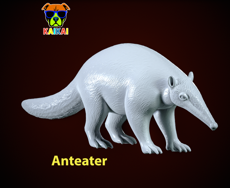 Giant anteater model - antbear statue - 3D print 3Dプリントモデル .c4d .max .obj .3ds .fbx .stl .blend