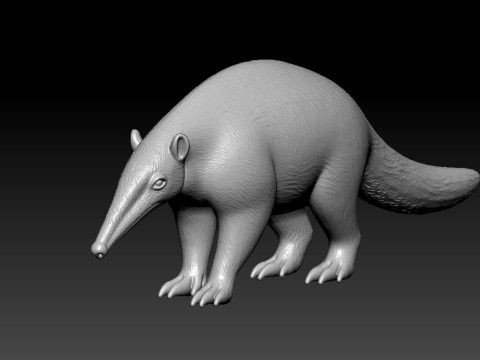 Giant anteater model - antbear statue - 3D print 3Dプリントモデル
