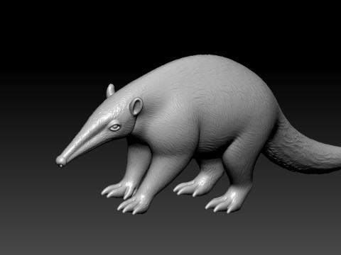 Giant anteater model - antbear statue - 3D print 3Dプリントモデル