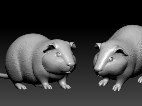 Hamster model - stumpy tail mouse statue - 3D print 3D प्रिंट मॉडल