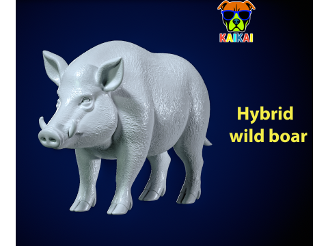 Wild boar model - hybrid wild boar statue - 3D print 3D Print Model