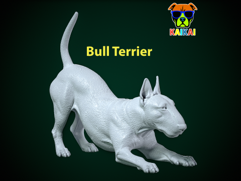 Bull Terrier Dog model - Bully Dog statue - 3D print 3D Принт Модель