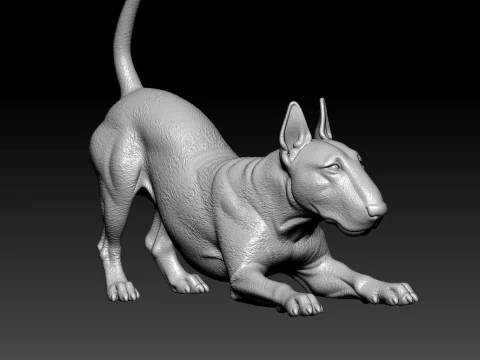 Bull Terrier Dog model - Bully Dog statue - 3D print 3D Print Model