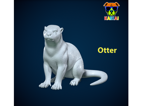 Otter statue - Carnivorous mammal model - 3D print 3D प्रिंट मॉडल