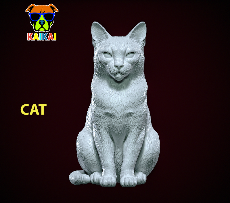 Cat is sitting model - decor - 3D print 3D Print Model .c4d .max .obj .3ds .fbx .stl .blend