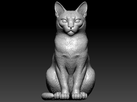 Cat is sitting model - decor - 3D print 3D Print Model