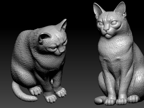Cat is sitting model - decor - 3D print 3D Print Model