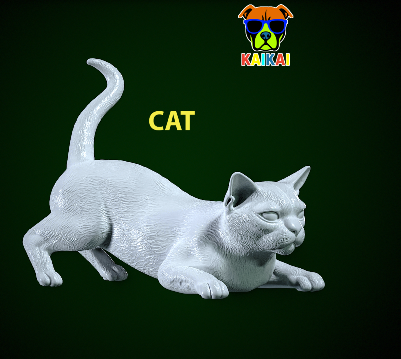Lying cat model - cat statue - 3D print 3D Print Model .c4d .max .obj .3ds .fbx .stl .blend