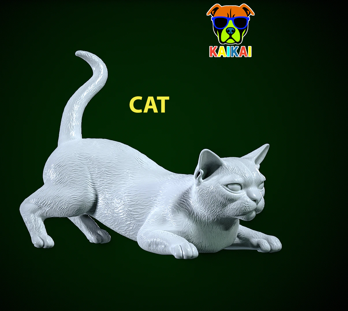 Lying cat model - cat statue - 3D print 3D Print Model .c4d .max .obj .3ds .fbx .stl .blend 