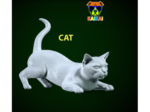Lying cat model - cat statue - 3D print 3D प्रिंट मॉडल