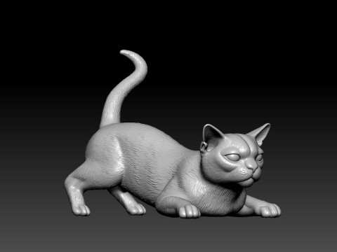 Lying cat model - cat statue - 3D print 3D Print Model