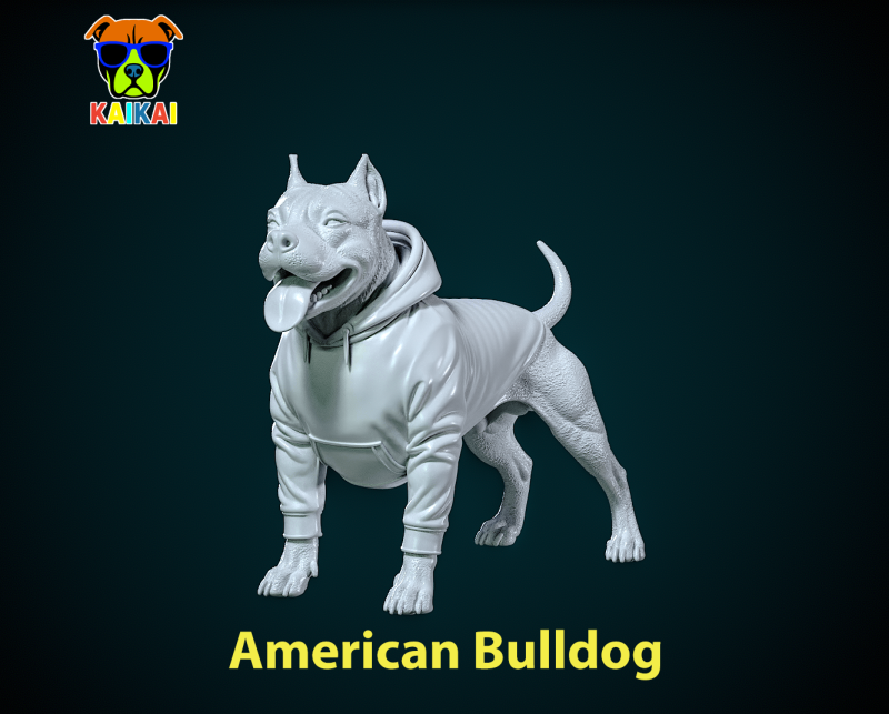 American Bulldog Urban vibes Decor 3D-printmodel .c4d .max .obj .3ds .fbx .stl .blend