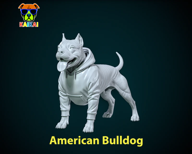 Amerikan Bulldog Kentsel Efektler Dekoru 3D Baskı Modeli .c4d .max .obj .3ds .fbx .stl .blend 